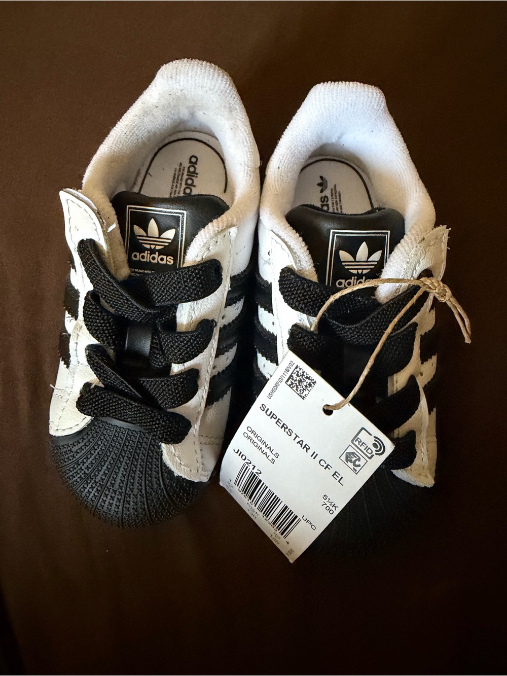 adidas Kids Black and White Superstar Sneakers